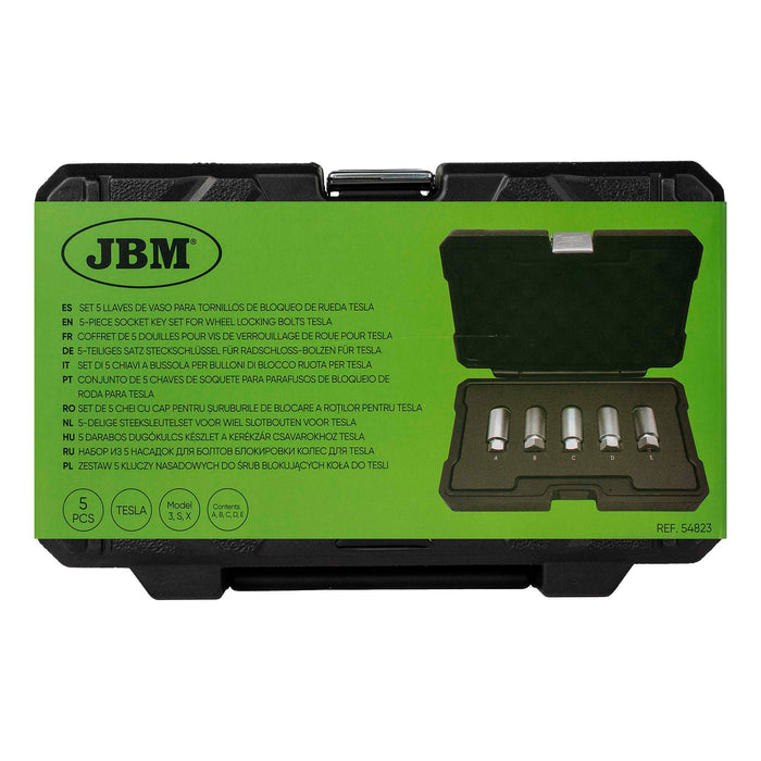 SET 5 LLAVES DE VASO PARA TORNILLOS DE BLOQUEO DE RUEDA TESLA 3, S, X
