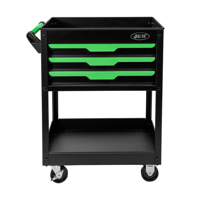 CHARIOT AVEC 3 TIROIRS, 1 PLATEAU ET DES GRILLES LATÉRALES