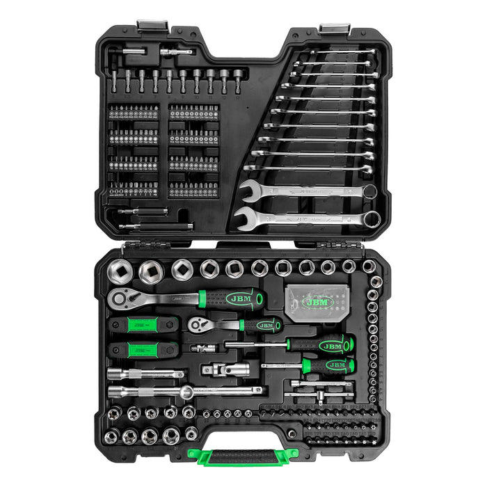 MALETÍN DE HERRAMIENTAS DE 232 PIEZAS CON VASOS HEXAGONALES CINCADO