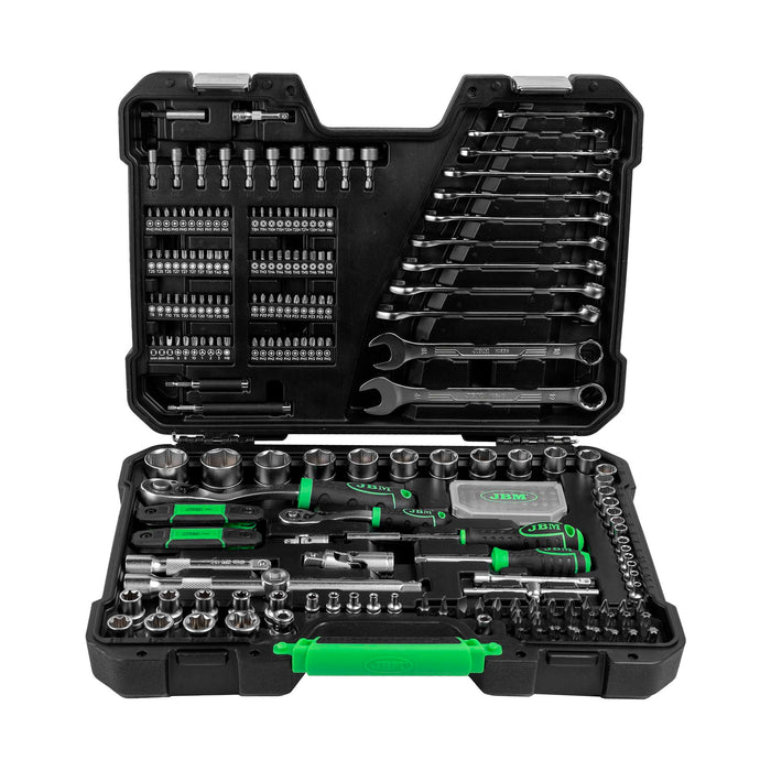 MALETÍN DE HERRAMIENTAS DE 232 PIEZAS CON VASOS HEXAGONALES CINCADO