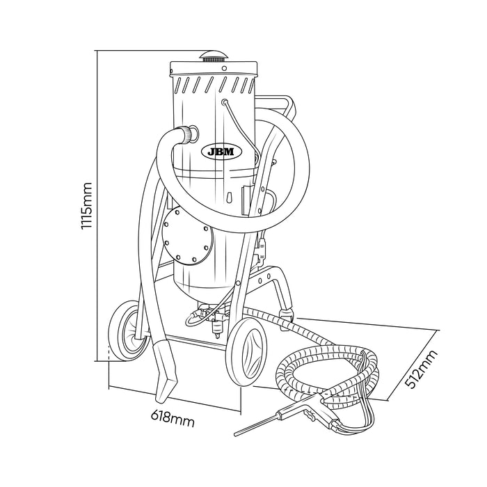 TANQUE LIMPIADOR DE CARBÓN POR CHORRO DE ARENA PORTÁTIL – 18 L