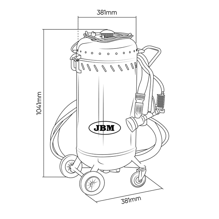 MÁQUINA CHORREADORA DE ARENA CON SISTEMA DE SUCCIÓN Y VACÍO - 17L
