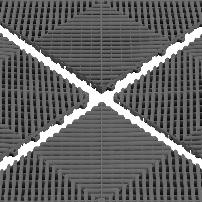 LOT OF 30 UNITS PERFORATED GREY PP FLOOR TILES