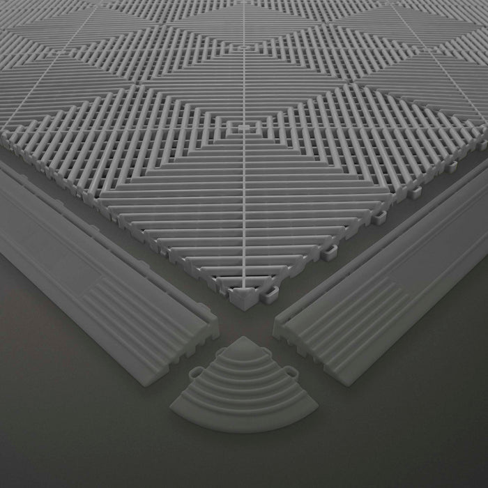 LOT OF 30 UNITS PERFORATED GREY PP FLOOR TILES