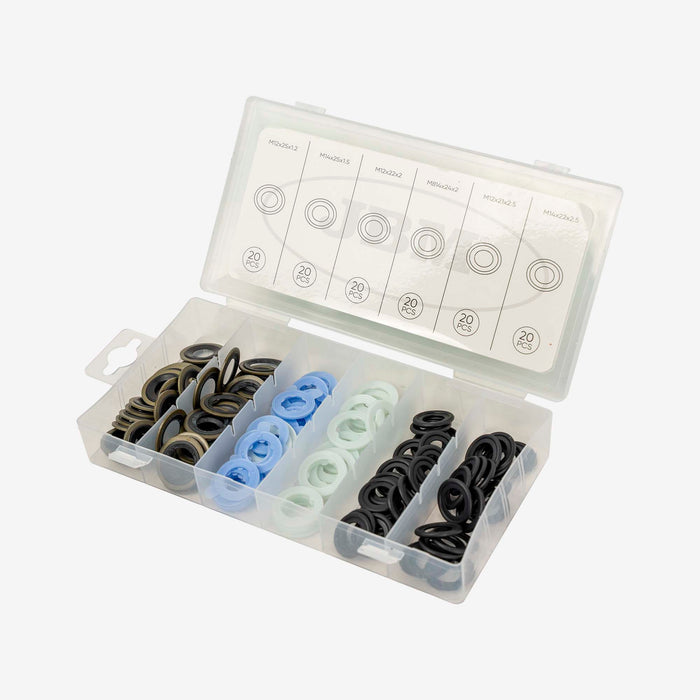 ESTUCHE DE ARANDELAS PARA TAPÓN DE CÁRTER FORD 120PCS