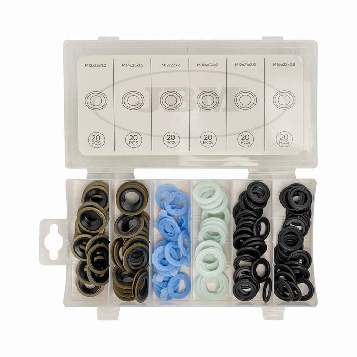 ESTUCHE DE ARANDELAS PARA TAPÓN DE CÁRTER FORD 120PCS