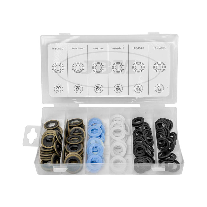 ESTUCHE DE ARANDELAS PARA TAPÓN DE CÁRTER FORD 120PCS