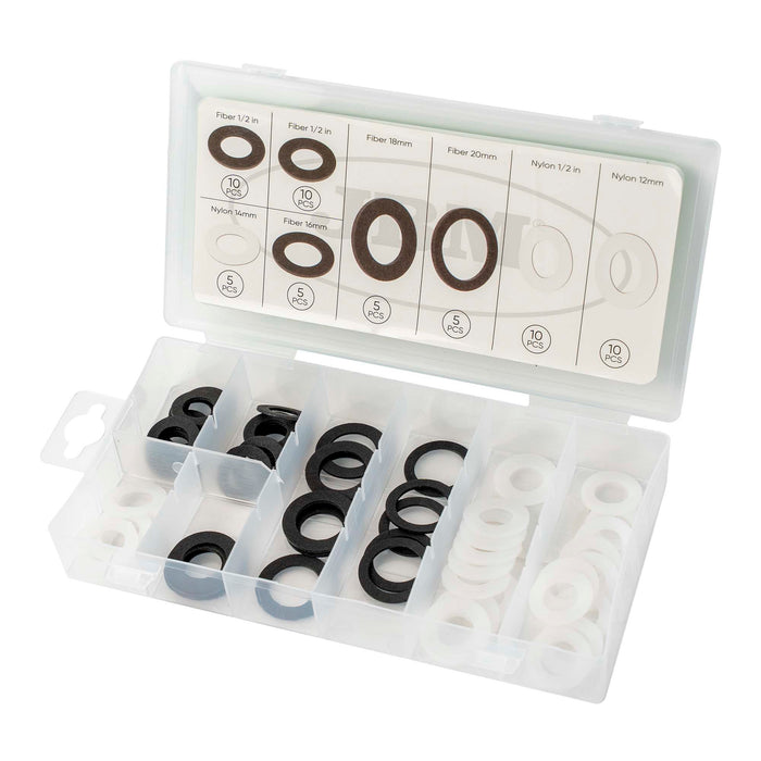 ESTUCHE DE ARANDELAS DE FIBRA Y NYLON 60PCS