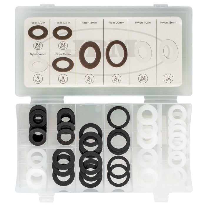 ESTUCHE DE ARANDELAS DE FIBRA Y NYLON 60PCS