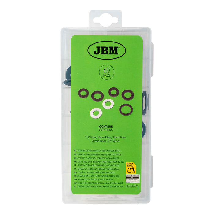 ESTUCHE DE ARANDELAS DE FIBRA Y NYLON 60PCS