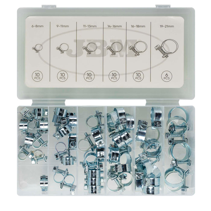 ESTUCHE DE ABRAZADERAS MINI PARA TUBOS 56PCS