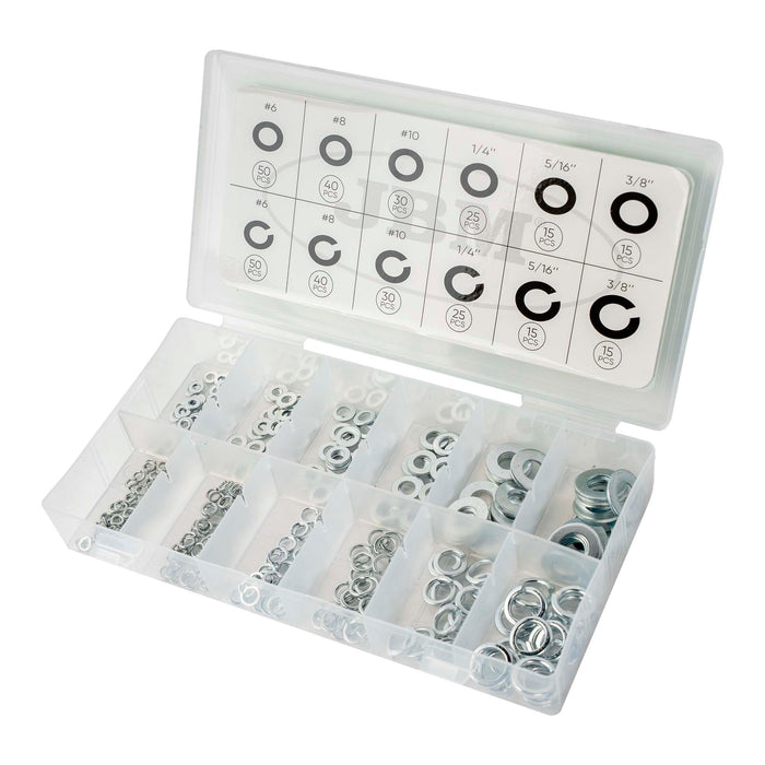 ESTUCHE DE ARANDELAS PLANAS Y GROWER 350PCS