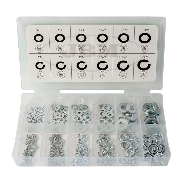 ESTUCHE DE ARANDELAS PLANAS Y GROWER 350PCS