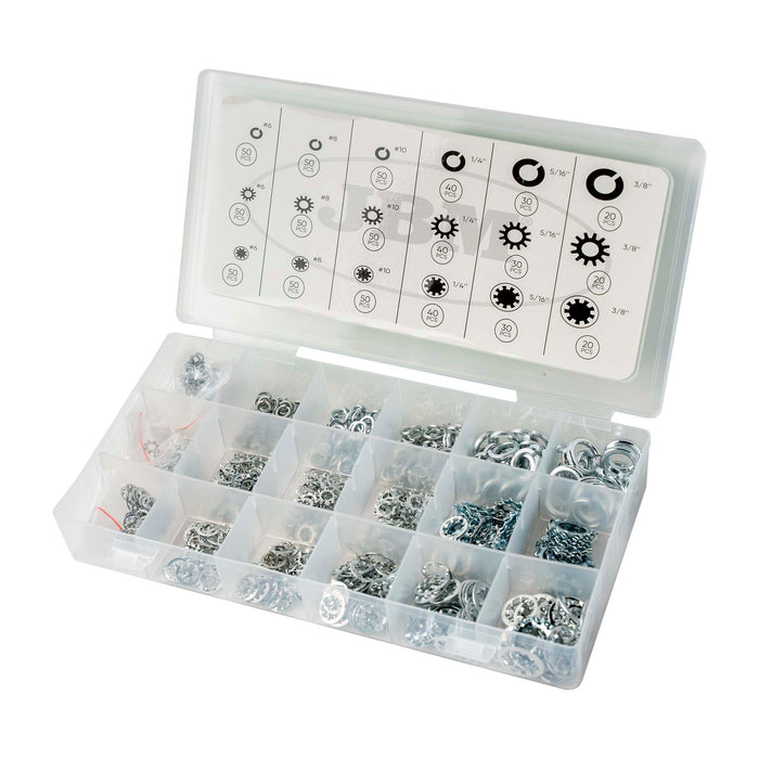 ESTUCHE DE ARANDELAS GROWER Y DENTADAS 720PCS