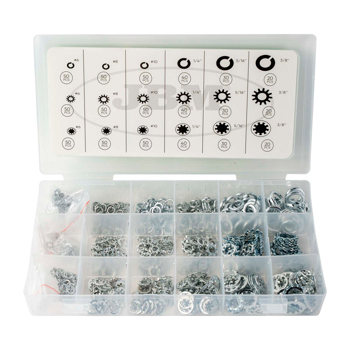 ESTUCHE DE ARANDELAS GROWER Y DENTADAS 720PCS