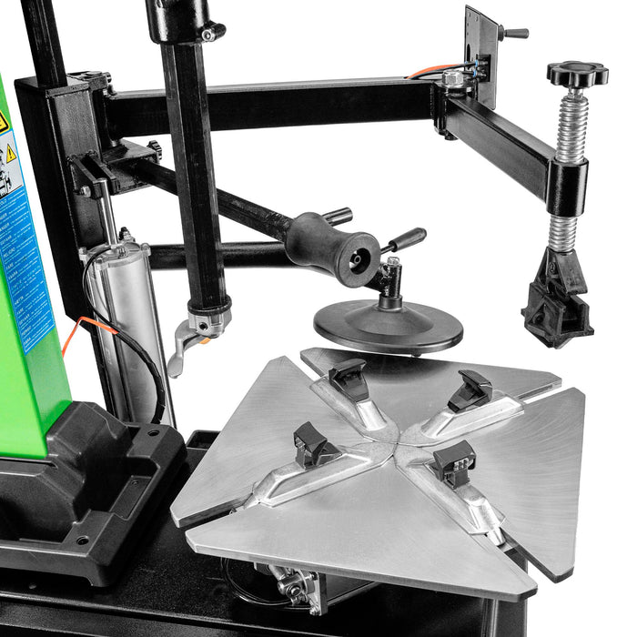 54970 EQUILIBRADORA DIGITAL DE RUEDAS CON PEDAL DE FRENO Y LÁSER + 54964 DESMONTADORA DE NEUMÁTICOS