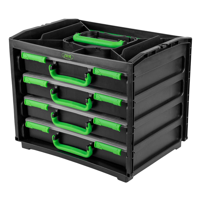 CAJA CON 4 MALETINES DE PLÁSTICO EXTRAÍBLES