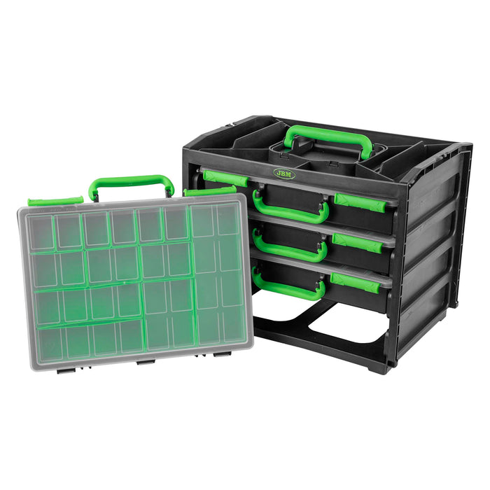 CAJA CON 4 MALETINES DE PLÁSTICO EXTRAÍBLES