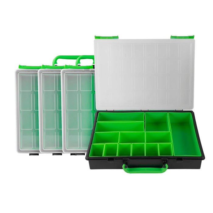 CAJA CON 4 MALETINES DE PLÁSTICO EXTRAÍBLES