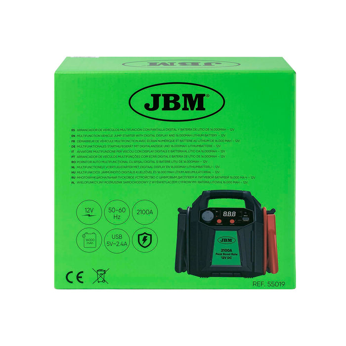 ARRANCADOR DE VEHÍCULOS MULTIFUNCIÓN CON PANTALLA DIGITAL Y BATERÍA DE LITIO DE 16.000MAH – 12V