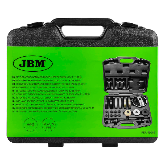 SET EXTRACTOR/INSTALADOR DE COJINETE DE RUEDA VAG 62, 66, 72MM