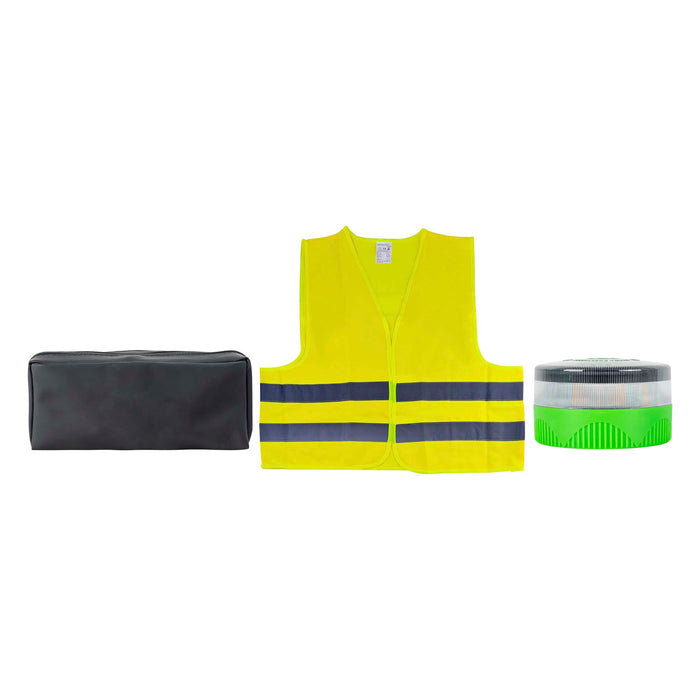 KIT DE EMERGENCIA - BOLSA PVC + BALIZA + CHALECO
