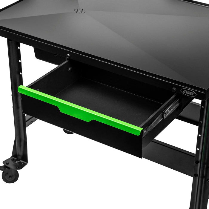 MESA DE TRABALHO MÓVEL COM SISTEMA DE DRENAGEM, DEPÓSITO E GAVETA PORTA-FERRAMENTAS