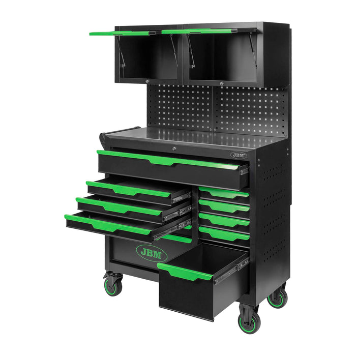 CARRO DE HERRAMIENTAS 11 CAJONES CON PANELES Y ARMARIOS