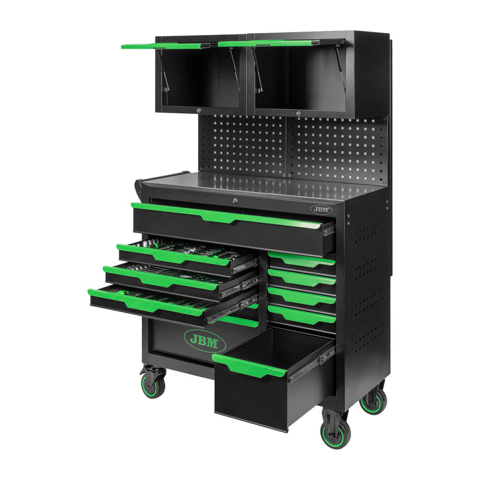 CARRO DE HERRAMIENTAS 11 CAJONES CON PANELES Y ARMARIOS CON HERRAMIENTA COMPLETA