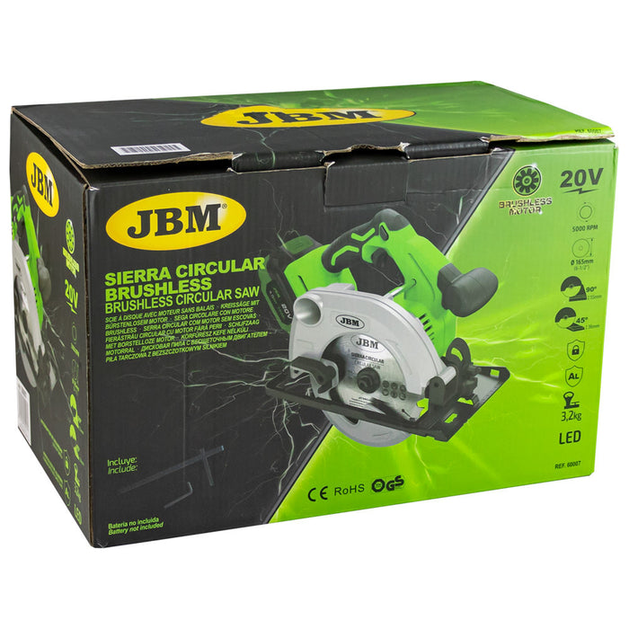 SIERRA CIRCULAR A BATERÍA + 2 BATERIAS 4AH + CARGADOR 20V + BOLSA DE TRANSPORTES