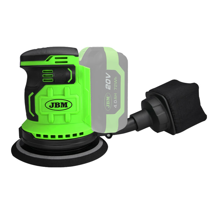 LIJADORA ORBITAL A BATERÍA + BATERIA 4AH + BATERIA 6AH + CARGADOR 20V + BOLSA DE HERRAMIENTAS