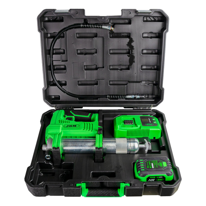 BATTERY-POWERED GREASE GUN WITH CARRYING CASE + XS JACKET