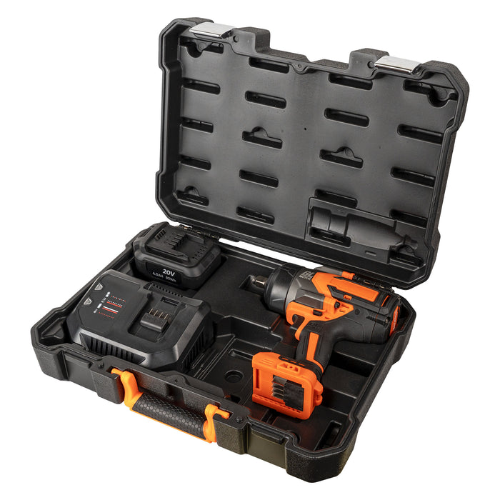 PISTOLA DE IMPACTO BRUSHLESS A BATERÍA 1/2" 1300NM CON MALETÍN - NARANJA