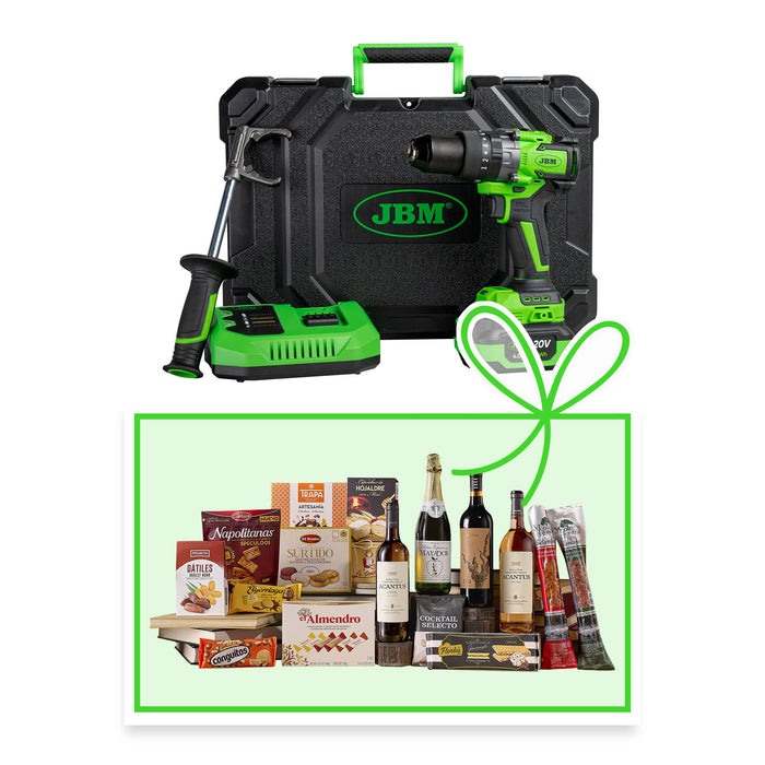 2-SPEED CORDLESS HAMMER DRILL WITH CARRYING CASE + BASKET