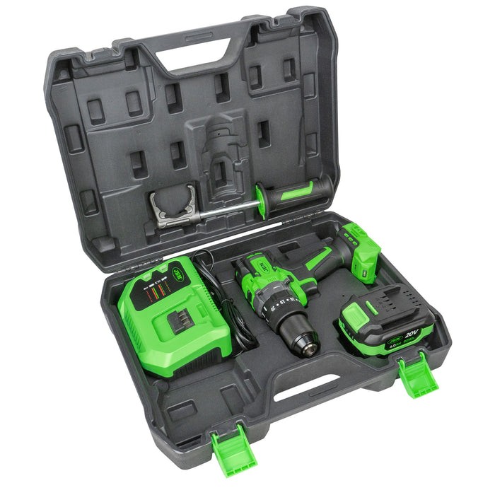 TALADRO PERCUTOR A BATERIA + ESTUCHES DE BROCAS ALBAÑILERÍA+ ESTUCHE DE BROCAS HELICOIDALES