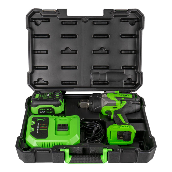 PISTOLA DE IMPACTO BRUSHLESS A BATERÍA 1" 2300NM CON MALETÍN + SET DE 8 VASOS DE IMPACTO DE 1"