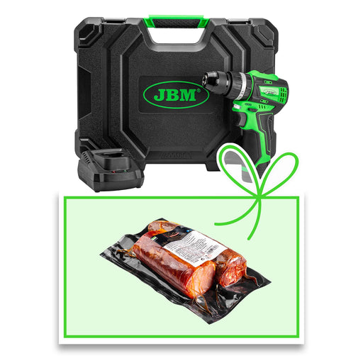 TALADRO PERCUTOR A BATERÍA DE 12V CON MALETÍN + SET DE EMBUTIDO