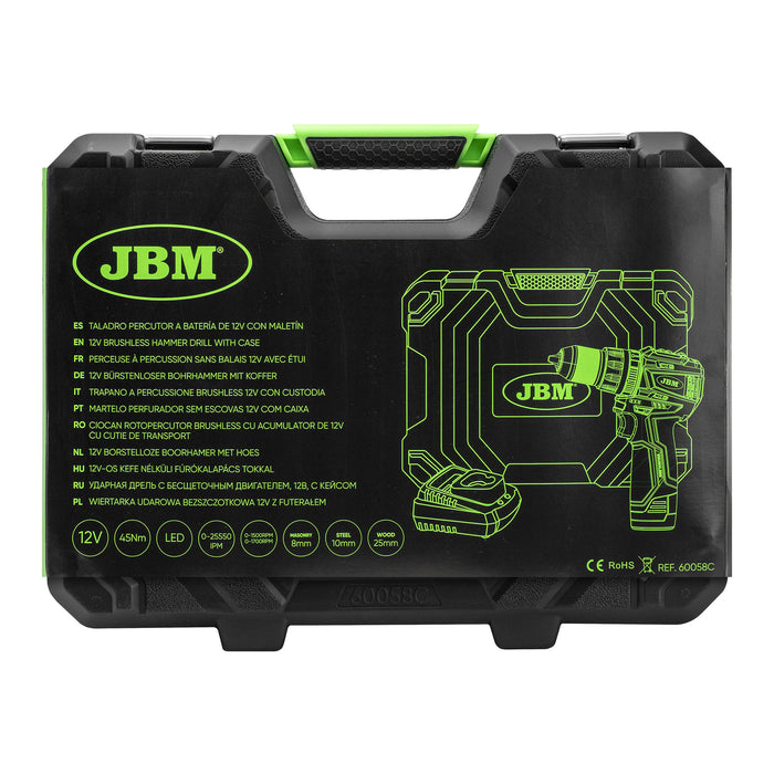 TALADRO PERCUTOR A BATERÍA DE 12V CON MALETÍN