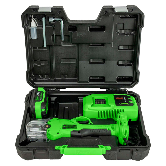 SÉCATEUR ÉLECTRIQUE À BATTERIE AVEC MALLETTE, BATTERIE ET CHARGEUR