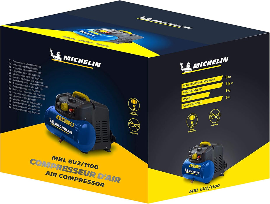 COMPRESOR MONOBLOCK 6LT. 1,5 HP 8BAR MICHELIN CA-MBL6/1100
