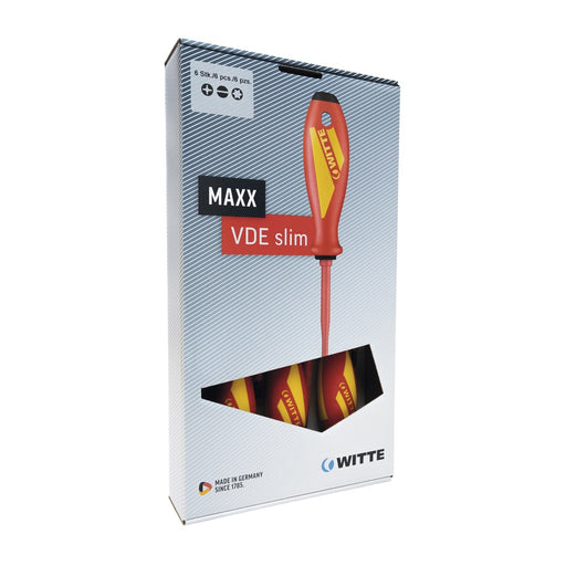 Witte Juego de 6 destornilladores aislados con varilla reducida MAXX VDE Slim (PL + PH)