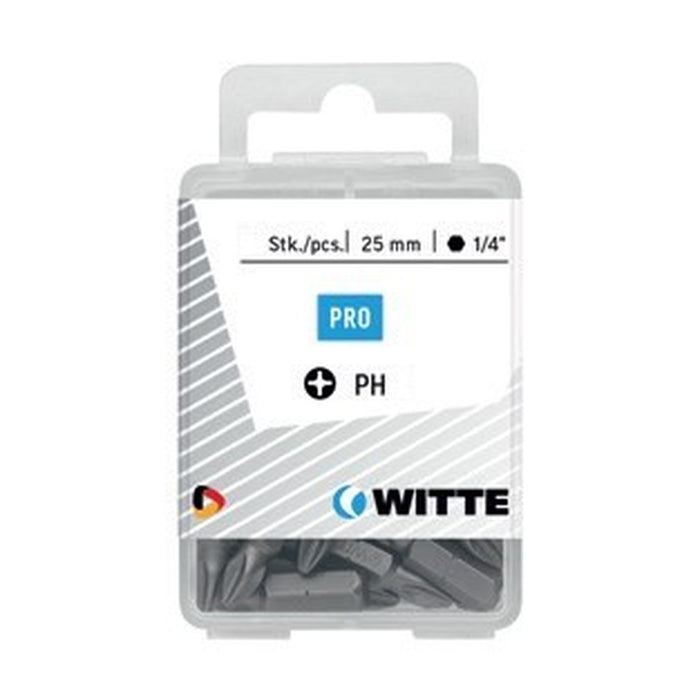 Witte 25 Puntas en cajita de plástico largo 25 mm (PH 0)