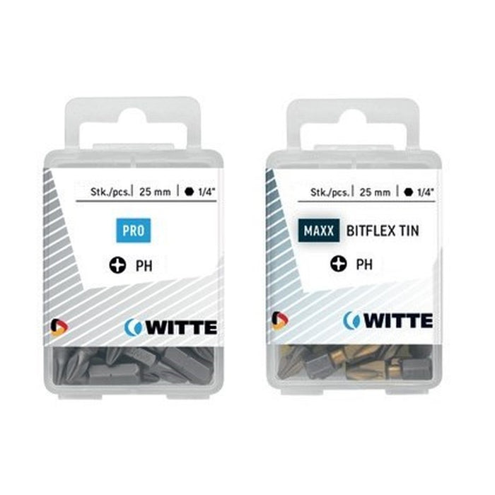 Witte 5 Puntas en cajita de plástico largo 25 mm (PH 1 BITFLEX TIN)
