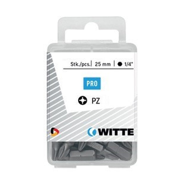 Witte 25 Puntas en cajita de plástico largo 25 mm (PZ 2)