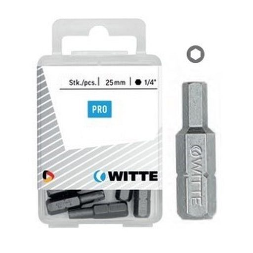 Witte 10 Puntas en cajita de plástico largo 25 mm (SW5)