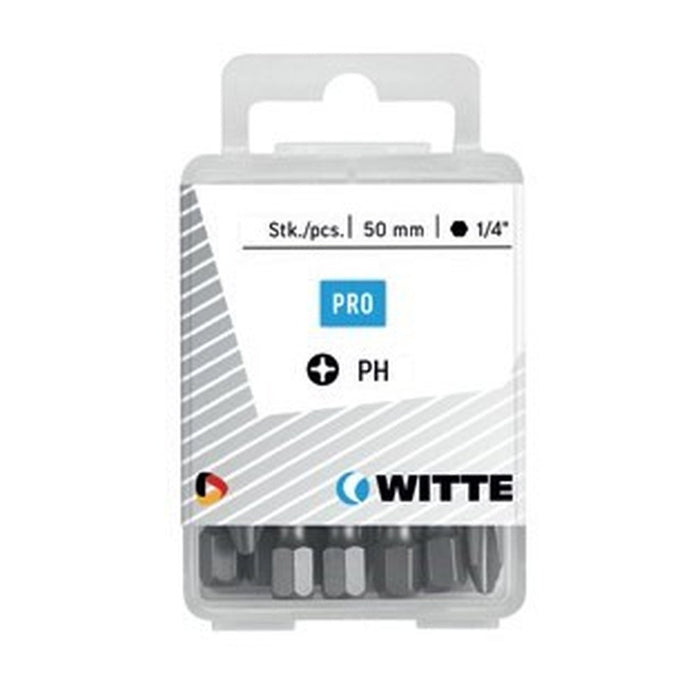 Witte 10 Puntas en cajita de plástico largo 50 mm (PH 1)