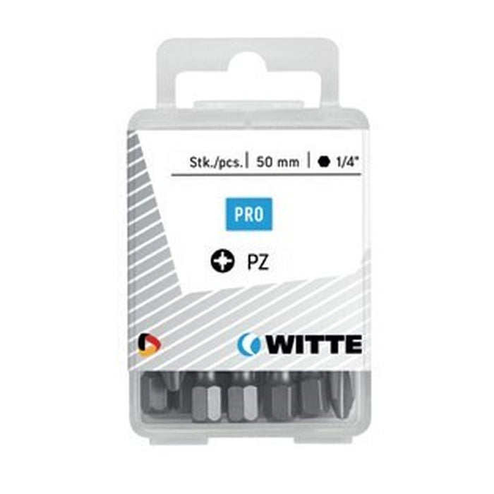 Witte 10 Puntas en cajita de plástico largo 50 mm (PZ 3)