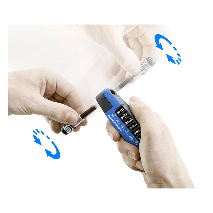 Witte Caja de 7 puntas con carraca Ratchdrive (PH/PZ)