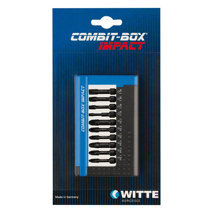Witte Juego de 10 puntas de impacto COMBIT-BOX en caja dispensadora