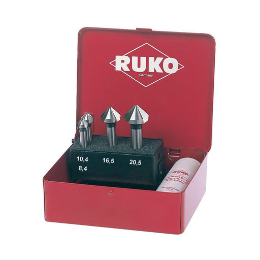 Ruko Juego 4 avellanadores cónicos HSS-TiN 90° DIN 335 forma C (8,3-10,4-16,5-20,5mm)
